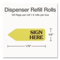Page Flags | Redi-Tag B91001 Sign Here Arrow Message Page Flag Refills - Yellow (6/Box) image number 2