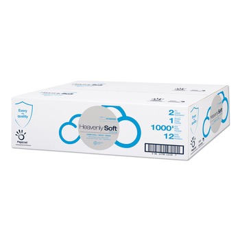 Papernet 410035 Heavenly Soft Toilet Tissue Septic Safe 2-Ply White 3.5-in x 1000 ft (12/Carton)