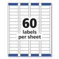 Dividers & Tabs | Avery 05155 0.66 in. x 1.75 in. Easy Peel Address Labels with Sure Feed Technology for Laser Printers - White (60/Sheet, 100 Sheets/Box) image number 1