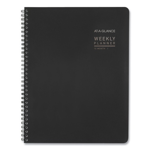 Notebooks & Pads | AT-A-GLANCE 7095XL05 11 in. x 8.25 in. 12-Month (Jan to Dec): 2026 Contemporary Lite Weekly/Monthly Planner - Black Simulated Leather Cover image number 0