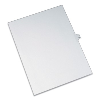 Avery 82211 10-Tab "13-in 11 in. x 8.5 in. Allstate Style Preprinted Legal Exhibit Side Tab Index Dividers - White (25/Pack)
