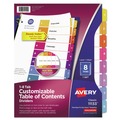Back to School Sale | Avery 11133 Ready Index 11 in. x 8.5 in. 8-Tab 1 to 8 Customizable TOC Multicolor Tab Dividers - White/Traditional Color Tabs (1-Set) image number 0