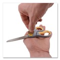 Arts & Crafts Supplies | Westcott 13529 8 in. Long 3.5 in. Cut Length Titanium Bonded Scissors - Straight Gray/Yellow Handle image number 3