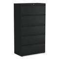 Office Filing Cabinets & Shelves | Alera 25497 36 in. x 18.63 in. x 67.63 in. 5 Lateral File Drawer - Legal/Letter/A4/A5 Size - Black image number 0