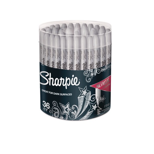 Permanent Markers | Sharpie 9597 Metallic Fine Point Permanent Markers - Metallic Silver (36/Pack) image number 0