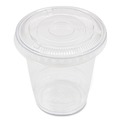 Cups and Lids | Karat C-KC78TS-NH 8 oz. to 10 oz. Cold Cup No Hole Flat PET Lids - Clear (1000/Carton) image number 2