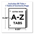 Dividers & Tabs | Avery 11166 Ready Index 11 in. x 9.25 in. 26-Tab Customizable TOC A to Z Tab Dividers - Black/White (1-Set) image number 7