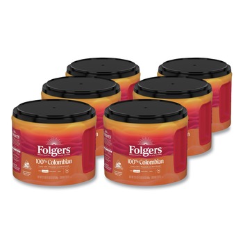  | Folgers 30445CT 22.6 oz. Canister Coffee - Columbian (6/Carton)