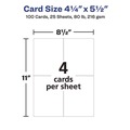 Avery | Avery 05919 80 lbs. 4.25 in. x 5.5 in. Printable Postcards for Inkjet/Laser Printers - Matte Ivory (100 Cards, 4 Cards/Sheet, 25 Sheets/Pack) image number 4
