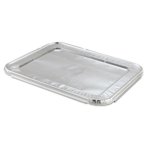  | Handi-Foil 2049-00-100 12.81 in. x 10.44 in. 25 Gauge Steam Pan Foil Lids Fits Half-Size Pan (100/Carton) image number 0