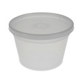 Food Trays, Containers, and Lids | Pactiv Corp. YSD2516 2 in. x 2 in. x 2 in. 16 oz. Newspring DELItainer Microwavable Plastic Container - Clear (240/Carton) image number 0