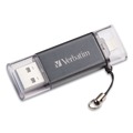 Office Electronics & Batteries | Verbatim 49300 32 GB Store 'n' Go Dual USB 3.0 Flash Drive for Apple Lightning Devices - Graphite image number 0