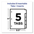 Back to School Sale | Avery 11121 Big Tab 11 in. x 8.5 in. 5-Tab Double-Sided Gold Edge Reinforcing Insertable Dividers - Assorted Tabs/White (1-Set) image number 7