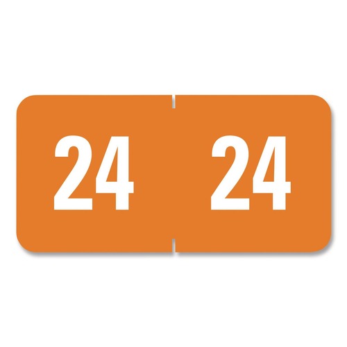 Back to School Sale | Smead 67924 0.5 in. x 1 in. 24 Yearly End Tab File Folder Labels - Orange (250/Pack) image number 0