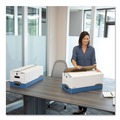 Just Launched | Bankers Box 0001103 12 in. x 24 in. x 10 in. Liberty Heavy-Duty Strength Storage Box - Letter, White/Blue (4/Carton) image number 3