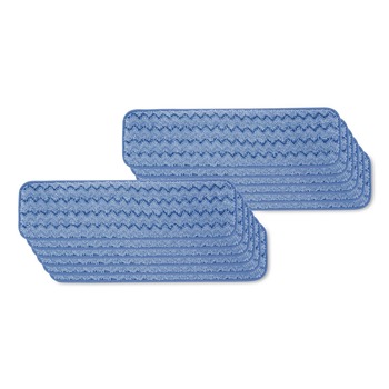 SPONGES AND SCRUBBERS | Rubbermaid Commercial FGQ41100BL00 24 in. Long Split Nylon/Polyester Blend Microfiber Wet Room Pads - Blue (12/Carton)