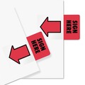 Page Flags | Redi-Tag B76809 Sign Here Removable/Reusable Page Flags - Red (50/Pack) image number 2
