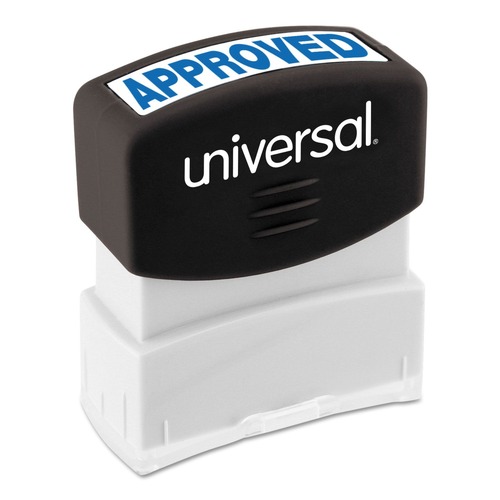 Stamps & Stamp Supplies | Universal UNV10043 Pre-Inked One-Color Approved Message Stamp - Blue image number 0