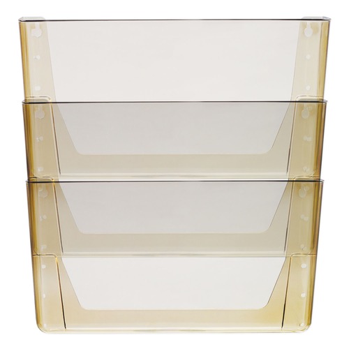 Wall Files | Storex 70247U06C 3 Sections Legal Size 16 in. x 4 in. x 14 in. Wall File - Smoke (3/Pack) image number 0