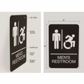 Floor Signs & Safety Signs | Headline Sign 7775 6 x 9 Men's Restroom ADA Sign - Black Face/White Graphics image number 4