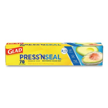 Glad 70441 70 sq. ft. Foot Roll Press'n Seal Food Plastic Wrap (12/Carton)