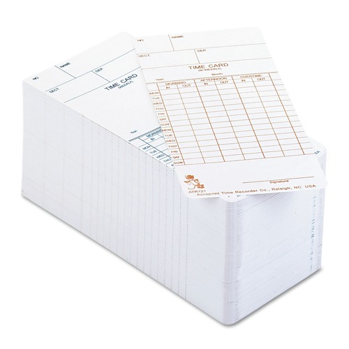 Just Launched | Acroprint 09-9110-000 3.5 in. x 7 in. Two Sides Time Clock Cards for Acroprint ATR120 (250/Pack) image number 0