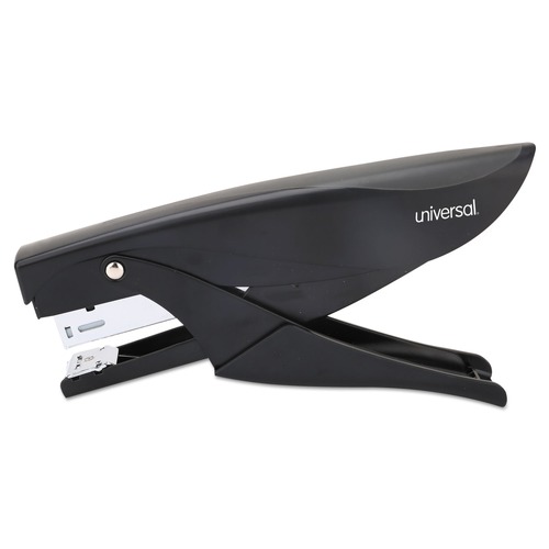 Staplers | Universal UNV43108 Deluxe 20 Sheet Capacity 0.25 in. Staples 1.75 in. Throat Plier Stapler - Black image number 0