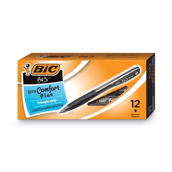  | BIC BU311BK BU3 Bold 1 millimeter Retractable Ballpoint Pen - Black Ink/Smoke/Black Barrel (1-Dozen)