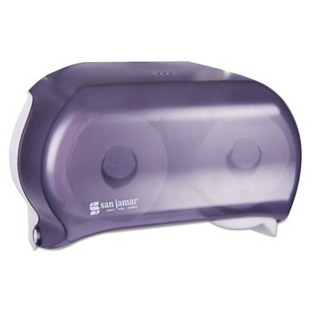 San Jamar R3600TBK 8 in. x 5.75 in. x 12.75 in. VersaTwin Tissue Dispenser Classic Transparent Black Pearl