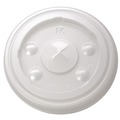 Cups and Lids | Fabri-Kal 9508216 Kal-Clear/Nexclear Flat X-Style Straw Slot Plastic Drink Cup Lids Fits 12 oz. to 14 oz. Cold Cups - Translucent (1000/Carton) image number 3