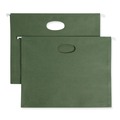 File Folders | Smead 64226 3.5 in. Capacity 1 Section 100 Percent Recycled Hanging Pockets with Full-Height Gusset - Standard Green/Letter Size (10/Box) image number 0