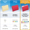 Just Launched | Pendaflex 152 1/3 TEA 1/3-Cut Tabs Assorted Letter Size Colored File Folders - Teal/Light Teal (100/Box) image number 6