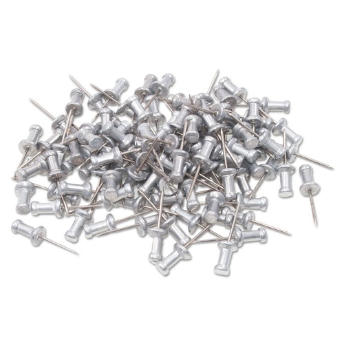 Just Launched | GEM CPAL5 0.63 in. Aluminum Head Push Pins - Silver (100/Box) image number 0