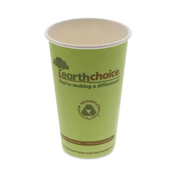 Pactiv Corp. DPHC16EC EarthChoice 16 oz. Compostable Paper Cups - Green (1000/Carton)