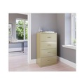 Office Filing Cabinets & Shelves | Hirsh Industries 14956 30 in. x 18.62 in. x 52.5 in. 4 Letter/Legal/A4-Size File Drawers Lateral File Cabinet - Putty image number 3
