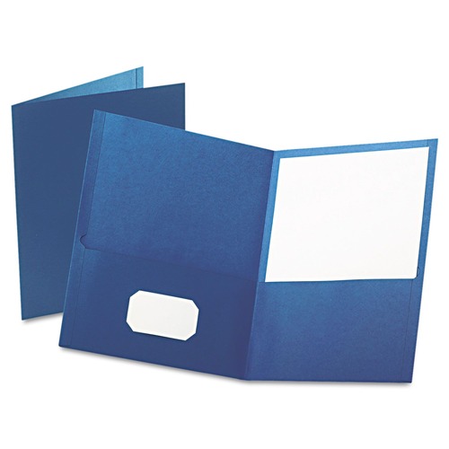 Just Launched | Oxford 57502EE Twin-Pocket Folder Embossed Leather Grain Paper - Blue (25/Box) image number 0