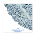 Labor Day Sale | Boardwalk BWK553 Rayon/Polyester Wide Floor Finish Mop Head - Large, White/Blue (12/Carton) image number 7