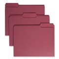 File Folders | Smead 13093 1/3-Cut Tabs Assorted Letter Size 0.75 in. Expansion Colored File Folders - Maroon (100/Box) image number 0