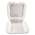 Food Trays, Containers, and Lids | Plastifar 12084 9 in. x 10 in. x 3 in. Foam Hinged Lid Containers - White (200/Carton) image number 1