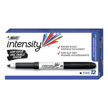 MARKERS | BIC GDE11 BLK Intensity Low Odor Dry Erase Marker - Fine Bullet Tip/Black (1-Dozen)