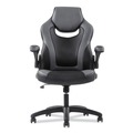 Office Chairs | Basyx BSXVST911 9-One-One High-Back Racing Style Chair with Flip-Up Arms and 225-lb. Capacity - Black/Gray image number 2