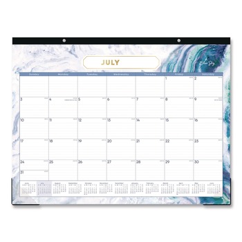 Blue Sky 141377 22 in. x 17 in. 12-Month (Jul 2025-Jun 2026) Gemma Academic Year Desk Pad Calendar - White/Blue/Green Sheets