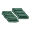 Mops | Rubbermaid Commercial FGJ85700GR00 48 in. x 5 in. Microfiber Looped-End Dust Mop Heads - Green (12/Carton) image number 0