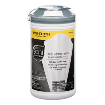 CLEANERS AND CHEMICALS | Sani Professional NIC P22884 Disinfecting Multi-Surface Wipes, 7 1/2 X 5 3/8, 200/canister, 6/carton