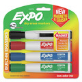 Washable Markers | EXPO 1944728 Broad Chisel Tip Magnetic Dry Erase Marker - Assorted Colors (4/Pack) image number 0