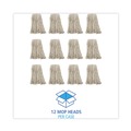 Just Launched | Boardwalk BWK216CCT 16 oz. Cotton Premium Cut-End Wet Mop Heads - White (12/Carton) image number 3