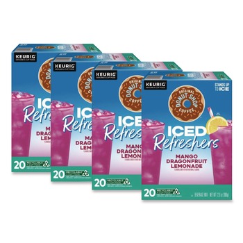 PRODUCTS | The Original Donut Shop 5000382824 ICED Refreshers K-Cup Pods - Mango Dragonfruit Lemonade (80/Carton)