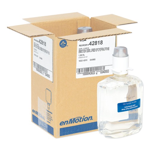 Hand Soaps | Georgia Pacific Professional 42818 1200 mL GP enMotion Automated Touchless Antimicrobial Foam Soap Refill - Unscented (2/Carton) image number 0