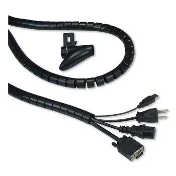 Innovera IVR39660 0.75 in. x 77.5 in. Cable Management Coiled Tube - Black