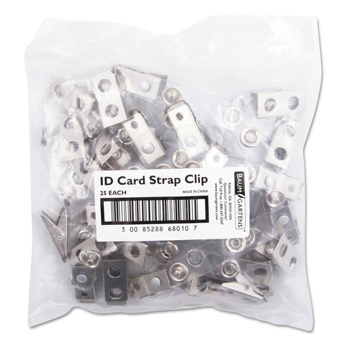 Back to School Sale | SICURIX BAU68010 0.38 in. x 2.75 in. ID Strap Clips - Clear (25/Pack) image number 0
